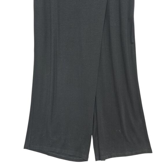 NWT Eileen Fisher Jumpsuit Women Small Black Stretch Jersey Wide Leg Faux Wrap - Picture 8 of 10